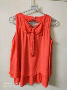 Coral Sleeveless Top