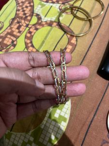 Gold &amp; Silver Chain Bangles (Set of 2)