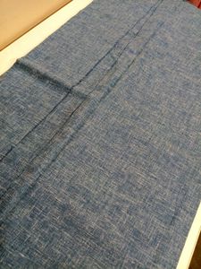 Blue Melange Fabric Piece - Textured Cotton Linen