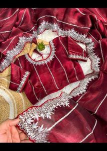 VIRANGI SAREES With Stitch Blouse