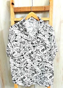 Floral white Button-Down Shirt-44