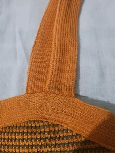 Zara Women&#39;s Orange and Brown Crop-top