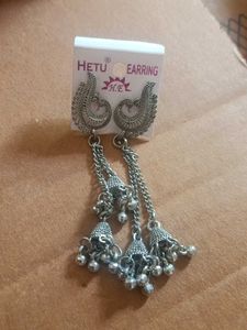 Silver Jhumka Earrings