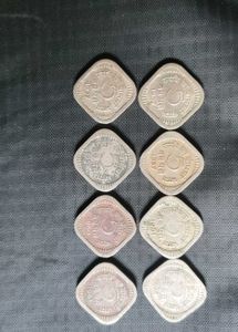 5 Paise - Vintage Indian Coins   (Set of 8)