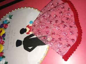 Wedding Embroidery Hoop Pink