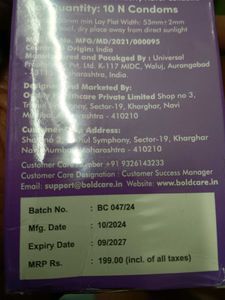 Bold Care Ultra Thin Strawberry Flavour Condoms