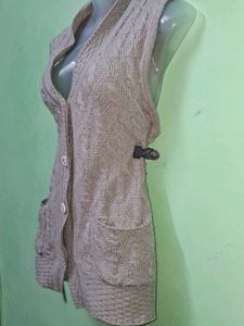 Vintage Sleeveless Knit Cardigan