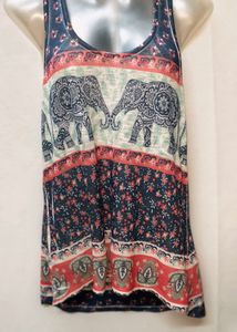 Tops For Rs.99 Only/ Boho Elephant Print Tank Top