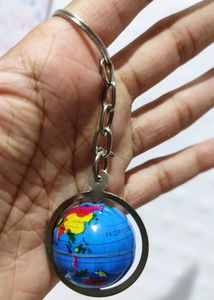 Earth Keychain Globe Rotating World Map