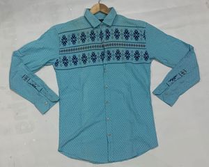 Boys’ Shirt – Cyan Color (Size L) Chest 38