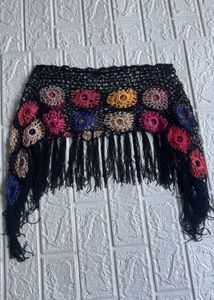 Crochet Poncho / Cape with Fringe