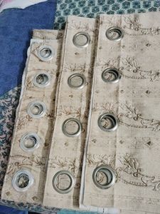 Beige Brown Curtains Set Of 3