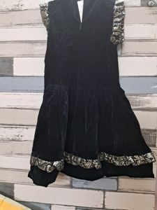 Beautiful Black Velvet Dress For Baby Girl