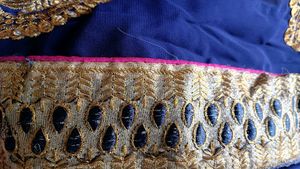 Nevy Blue Color Georgette Embroidery Saree
