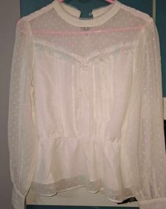 Elegant White Sheer Top