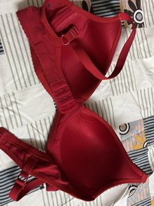 Red paded bra