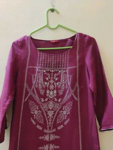 Magenta W Kurta