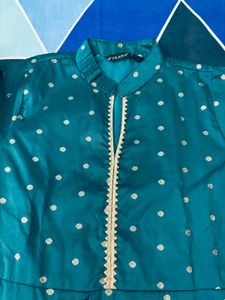 Teal Embroidered Kurta Set