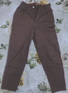 Brown Women's High-Waisted Pants