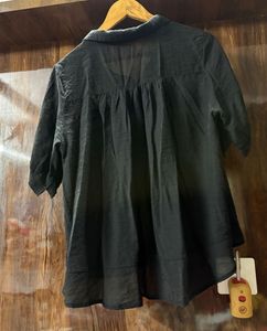 Black Button-Down Top