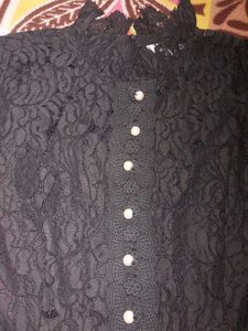 Elegant Black Lace Midi Dress