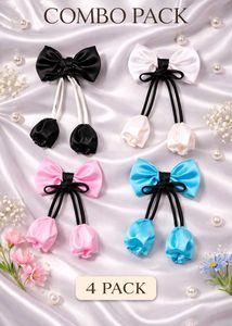 Cute Bow Hair Ties - 4 Pack!