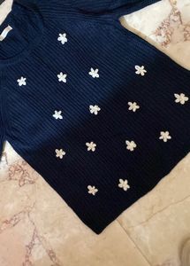 Floral Detail Knit Sweater