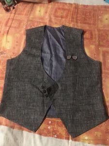 Gray Herringbone Vest