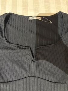 Black Deep Neckline Top