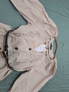 Chic Beige Shirt Dress with Belt