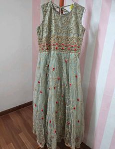 Glittering Floral Embroidery Party Gown