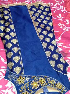 Blue &amp; Gold Embellished Dress