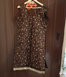 Coffee Brown Embroidered Suit Set