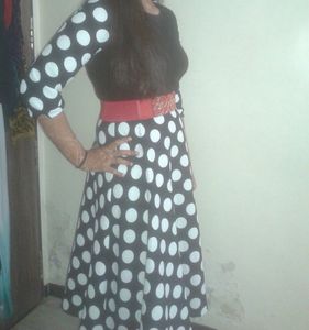 Black and white polka dot dress