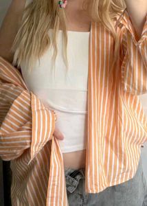 Striped Orange korean Shirt