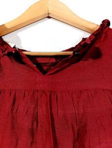 Not In My SizeMaroon Printed Top (Women)