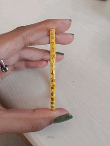 Yellow Coloured Glass Bangle