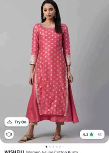 Elegant Pink Embroidered kurta