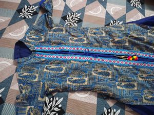 Blue Ethnic Skirt and Top Set attach in one dress
