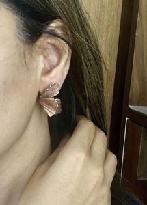 Unique Leaf Earrings in rose gold