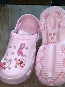 Cute Pink Clogs with Charms
