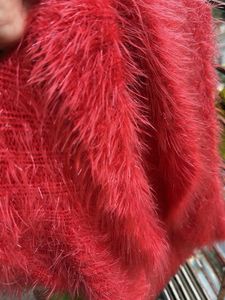 Red Fuzzy Knit Jacket
