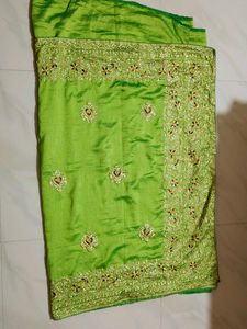 Green Embroidered Saree🎊🎊🎉🥳