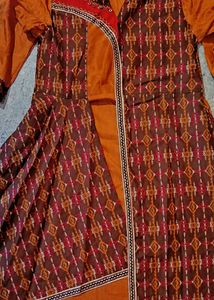 Dusty Orange &amp; Brown Lyard Kurti