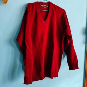 Maroon V-Neck Pullover Sweater