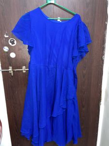 Casual Blue Layered Dress