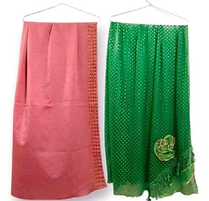 Elegant Pink & Green Stole