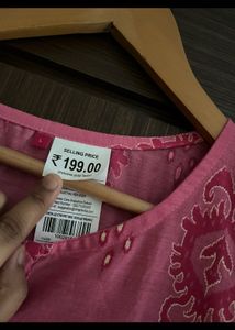 Pink cotton kurta