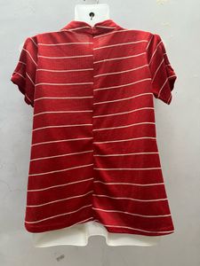 Red Designer Slight Glitter Top