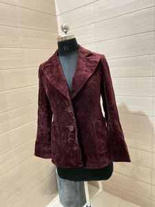 ZARA Burgundy Velvet Blazer